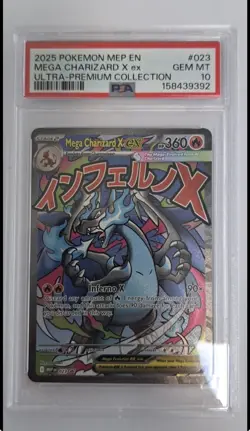 2025 POKEMON MEP EN #023 MEGA CHARIZARD X ex UL TRA-PREMIUM COLLECTION PSA 10 - Image 1