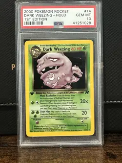 Pokemon Team Rocket Dark Weezing 14/82 1st Edition Holo PSA 10 (2000) - Image 1
