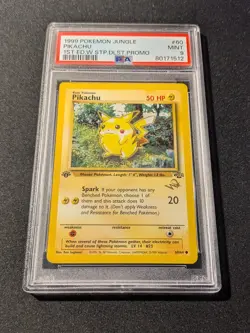 1999 Pokemon Jungle Pikachu #60 1st Edition W Stamp Duelist Promo PSA 9 - Image 1