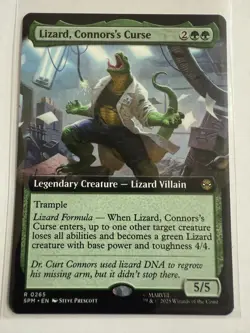 MTG Lizard, Connors's Curse 0265 Regular (Extended Art) Marvel's Spider-Man NM - Image 1