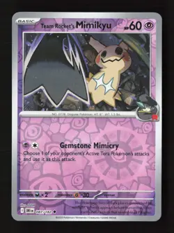 Team Rocket's Mimikyu 087/182 Uncommon Destined Rivals Pokemon Reverse Holo NM - Image 1