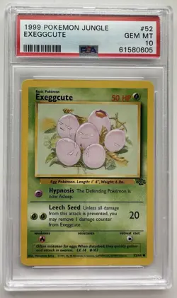 1999 Pokemon Jungle Exeggcute #52 PSA 10 GEM MINT - Image 1