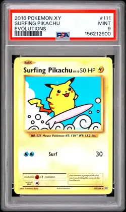 Pokemon 2016 Evolutions Surfing Pikachu 111/108 English - Image 1
