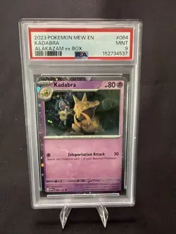 2023 POKEMON MEW EN-151 064 KADABRA ALAKAZAM EX BOX PSA MINT 9 - Image 1