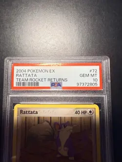 2004 POKEMON EX TEAM ROCKET RETURNS #72 RATTATA PSA 10 - Image 2