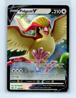 Pokemon tcg SWSH11: Lost Origin Pidgeot V Near Mint or Better - Image 1
