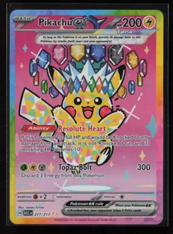 Pikachu ex 277/217 Special Illustration Rare Ascended Heroes Pokemon Holo - Image 1