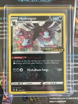 Pokemon TCG Hydreigon SWSH037 Black Star Promo Darkness Ablaze Stamp - Image 1