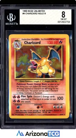 Pokemon 1999 Charizard 4/102 Holo Rare Base Set Unlimited BGS 8 - Image 1