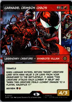 Carnage, Crimson Chaos Borderless 227 MTG Marvel's Spider-Man Non-Foil NM/M - Image 1