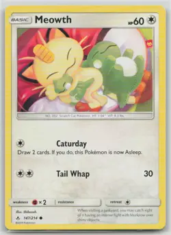 Meowth 147/214 Common Unbroken Bonds Pokemon Lightly Played - Image 1