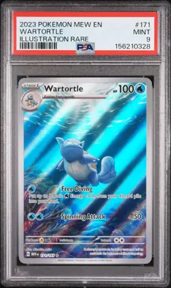 2023 POKEMON MEW EN-151 ILLUSTRATION RARE #171 WARTORTLE PSA 9 - Image 1