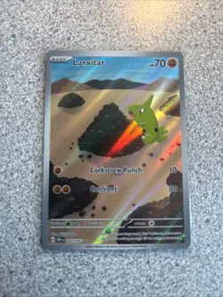Larvitar Obsidian Flames Illustration Rare Pokemon TCG Card 203/197 NM Condition - Image 1