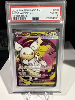 2026 Pokemon ASC EN Mega Audino ex Ultra Rare #253 PSA 8 - Image 1