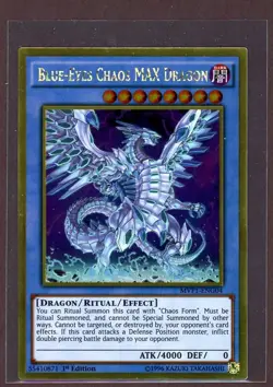 1st Ed Blue-Eyes Chaos MAX Dragon Gold Rare Yu-Gi-Oh! Card MVP1-ENG04 NM/M - Image 1