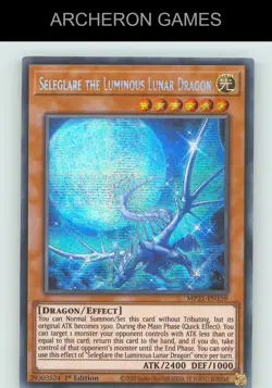 Seleglare the Luminous Lunar Dragon SEC YUGIOH Card - Image 1