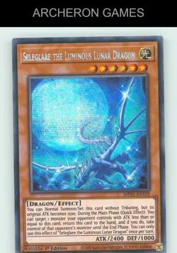 Seleglare the Luminous Lunar Dragon SEC YUGIOH Card - Image 1