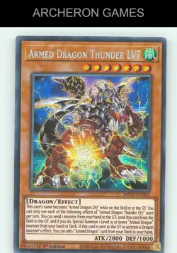 Armed Dragon Thunder LV7 SEC YUGIOH Card - Image 1