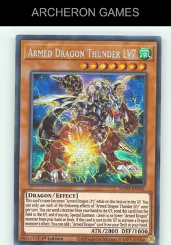 Armed Dragon Thunder LV7 SEC YUGIOH Card - Image 1