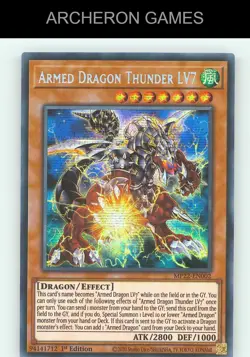 Armed Dragon Thunder LV7 SEC YUGIOH Card - Image 1