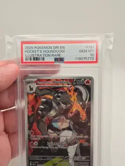 PSA 10 Team Rocket's Houndoom 191/182 Illustration Rare Pokemon Destined Rivals - Image 4