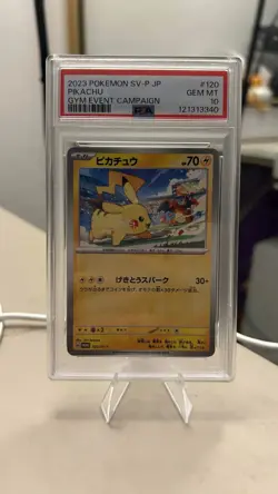 PSA 10 Gem Mint Pikachu 120/SV-P Gym Event Campaign Promo Japanese Pokemon Card - Image 1