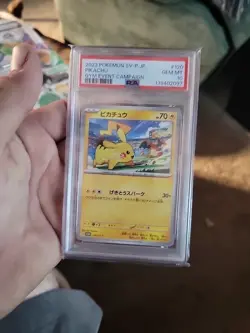 2023 POKEMON JAPANESE SV-P PROMO GYM EVENT CAMPAIGN #120 PIKACHU PSA 10 - Image 1