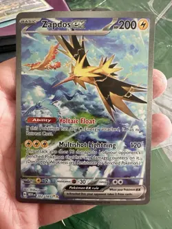 Pokemon Zapdos ex 202/165 Scarlet & Violet 151 Ultra Rare Holo Full Art 200 HP - Image 1