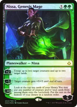 MTG FOIL Nissa, Genesis Mage - Hour of Devastation #200 - Image 1