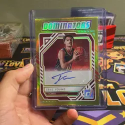 Trae Young 2025-26 Panini Donruss Dominators Gold /10 Auto B1 - Image 1
