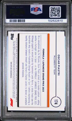 2024 TOPPS CHROME FORMULA 1 BLACK & WHITE RAYWAVE #174 OSCAR PIASTRI PSA 10 - Image 2