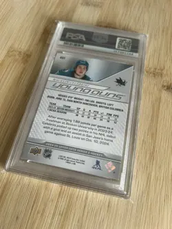 2024-25 UD Upper Deck MACKLIN CELEBRINI Young Guns YG Rookie RC PSA 8 - Image 3