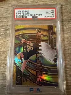 2024 Panini Select - Sensations Paul Skenes #17 Gold Prizm /10 Rookie PSA 10! - Image 1