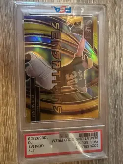 2024 Panini Select - Sensations Paul Skenes #17 Gold Prizm /10 Rookie PSA 10! - Image 2
