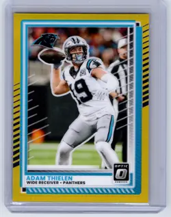 2025 Donruss Optic #173 Adam Thielen Gold 04/10 Panthers - Image 1