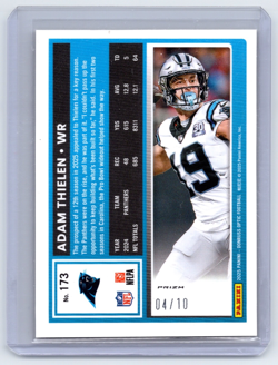 2025 Donruss Optic #173 Adam Thielen Gold 04/10 Panthers - Image 2