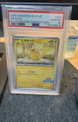 Pokemon TCG 2025 Japanese Pikachu #242 Sv-P Promo PSA 10 - Image 1