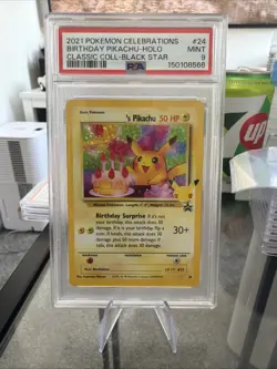 PSA 9 Birthday Pikachu Celebrations Black Star Promo 24 - Image 1