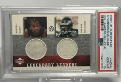 2002 Upper Deck Superstars Allen Iverson Donovan McNabb Dual Jersey Patch PSA 10 - Image 1