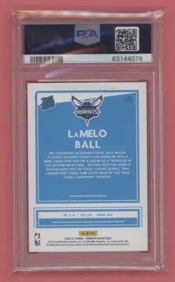 LaMelo Ball 2020-21 Donruss RED BLUE LASER RATED ROOKIE #202 /15 PSA 10 GEM MINT - Image 2
