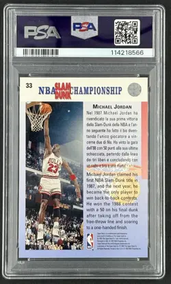 1992-93 Upper Deck International Italian Michael Jordan “In Your Face” #33 PSA 9 - Image 2