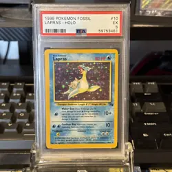 Psa 5 Lapras 10/62 Holo Unlimited Holo Rare - Fossil - Image 1