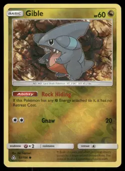 Gible 97/156 Common Ultra Prism Pokemon Reverse Holo Near Mint - Image 1