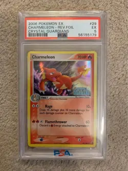 Pokemon 2006 EX Crystal Guardians Charmeleon Reverse Holo PSA 5 - Image 1