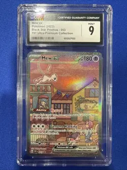 CGC 9 MINT Mew Ex SVP053 ALTERNATE ART HOLO 151 UPC PROMO Pokemon Card - Image 1