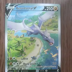Nintendo Pokemon TCG Aerodactyl V 180/196 Lost Origin Ultra Rare Holo 2022 - Image 1