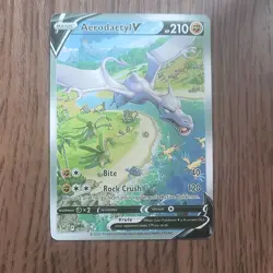 Nintendo Pokemon TCG Aerodactyl V 180/196 Lost Origin Ultra Rare Holo 2022 - Image 2