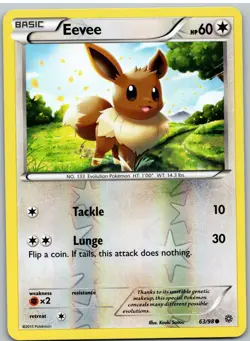 Eevee 63/98 Common Ancient Origins Pokemon Reverse Holo - Image 1