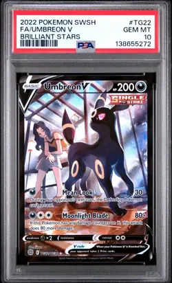 Pokemon Umbreon V TG22/TG30 Full Art Brilliant Stars Trainer Gallery PSA 10 - Image 1