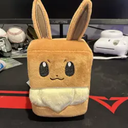 Eevee Plush Deck Box 100 ct Standard Size Pokemon TCG Flap Closure Brown - Image 1